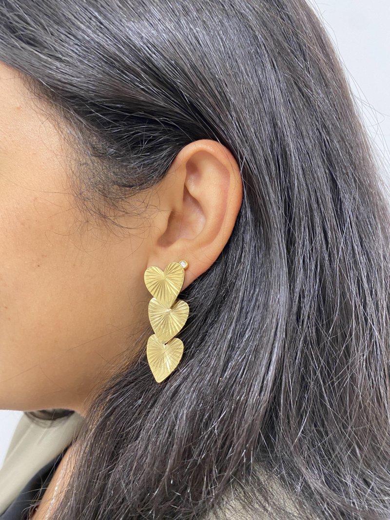 Grossiste MAISON OKAMI - Boucles d'oreilles en acier inoxydable - Trio de cœur