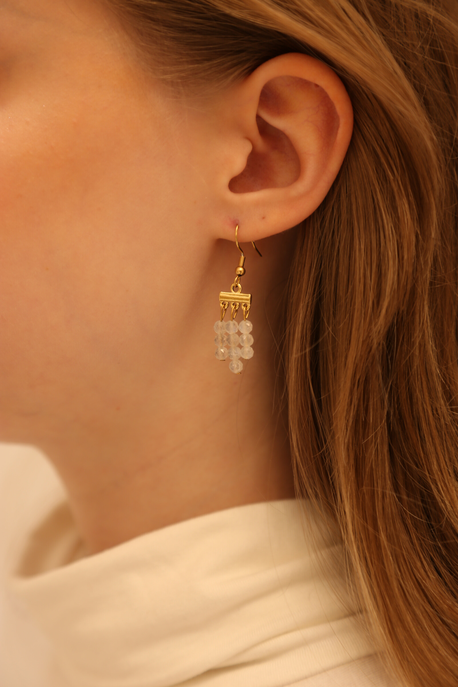 Wholesaler MAISON OKAMI - Green Jade Earrings with Tassels