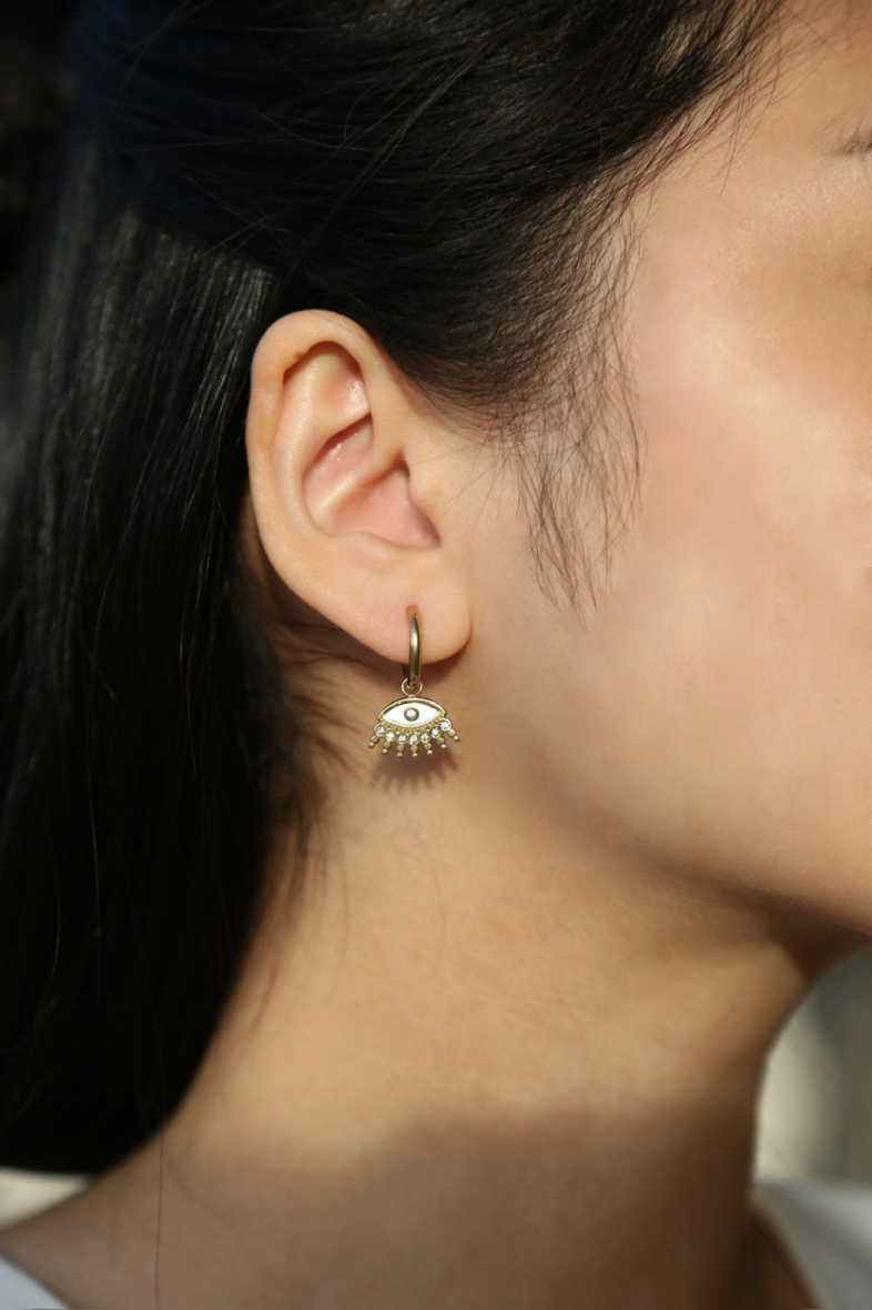 Grossiste MAISON OKAMI - Boucles d’oreilles œil serties de zirconium