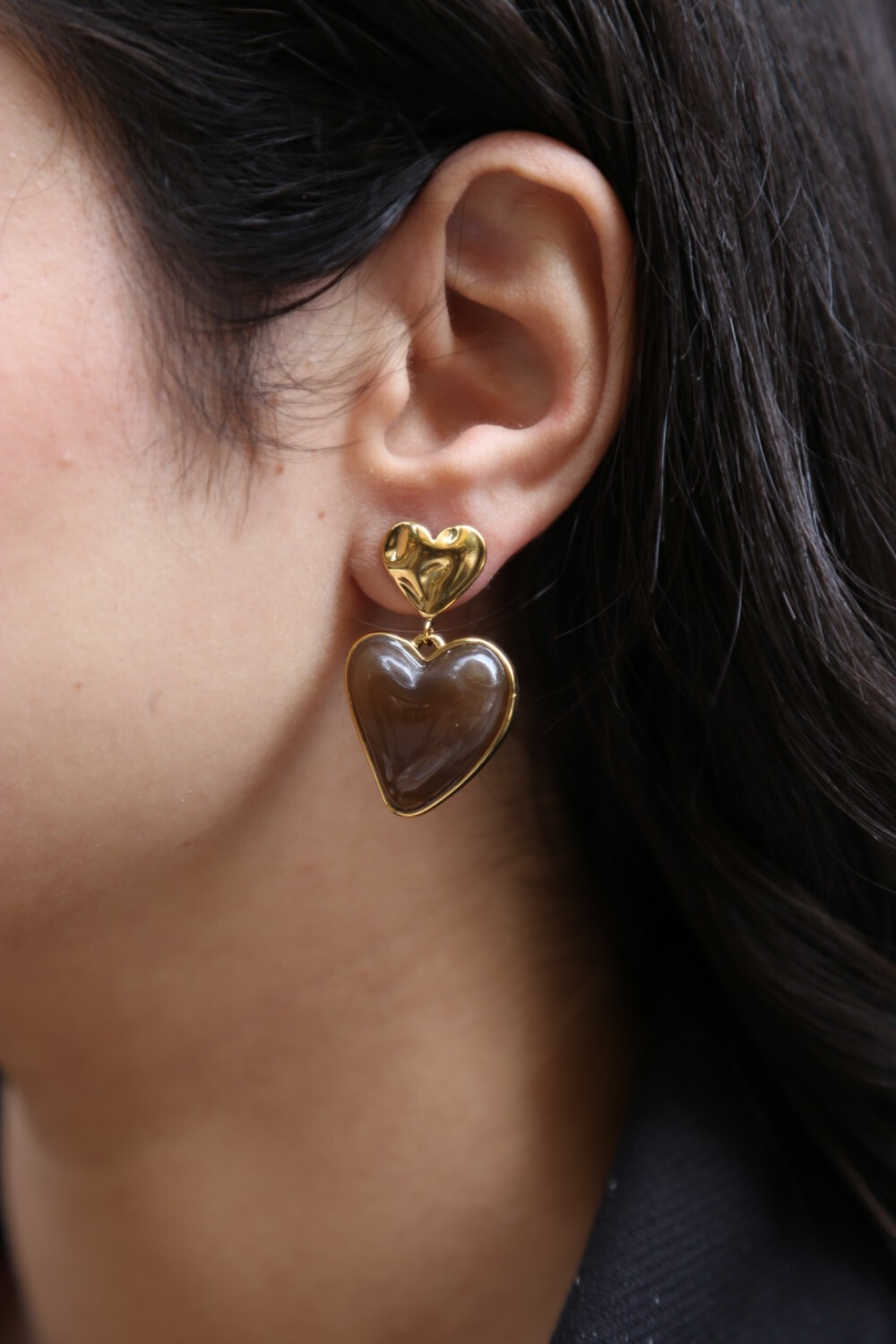 Wholesaler MAISON OKAMI - Heart-shaped dangle earrings