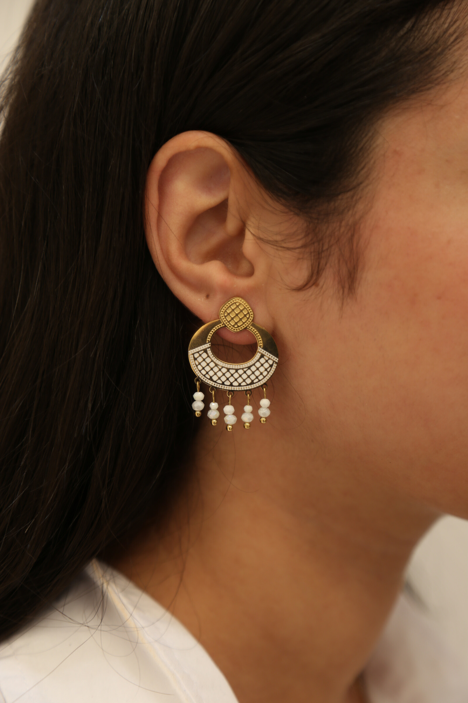 Wholesaler MAISON OKAMI - Elegant earrings with zirconium stones - Maison Okami