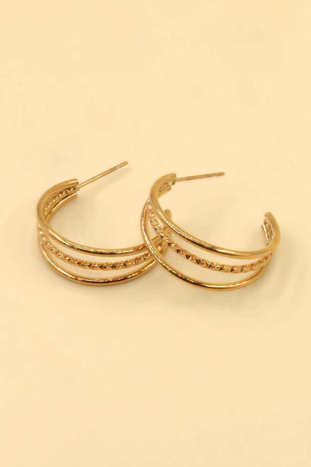 Wholesaler MAISON OKAMI - Multi-layer stainless steel hoop earrings