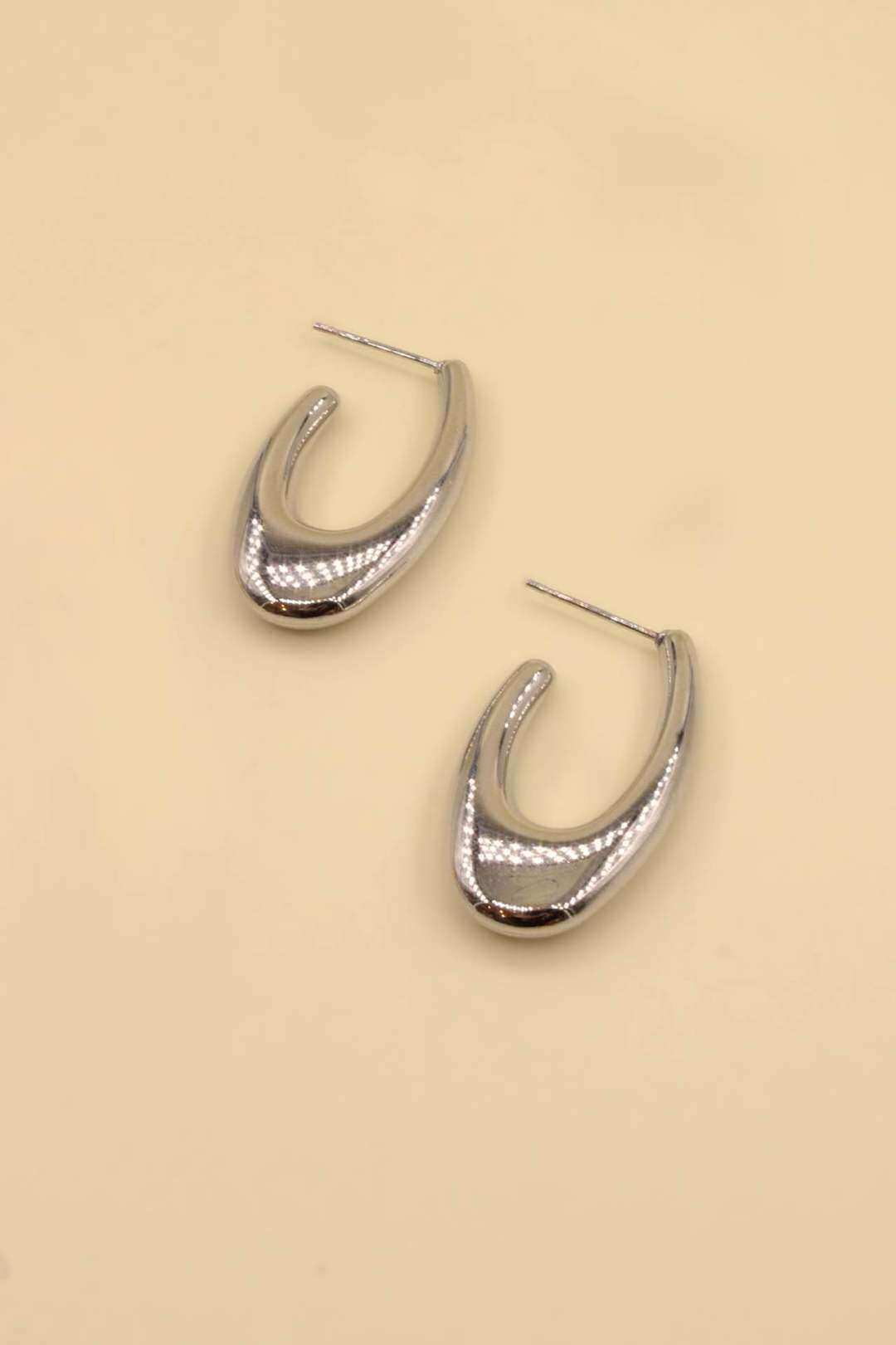 Wholesaler MAISON OKAMI - Organic shape stainless steel earrings