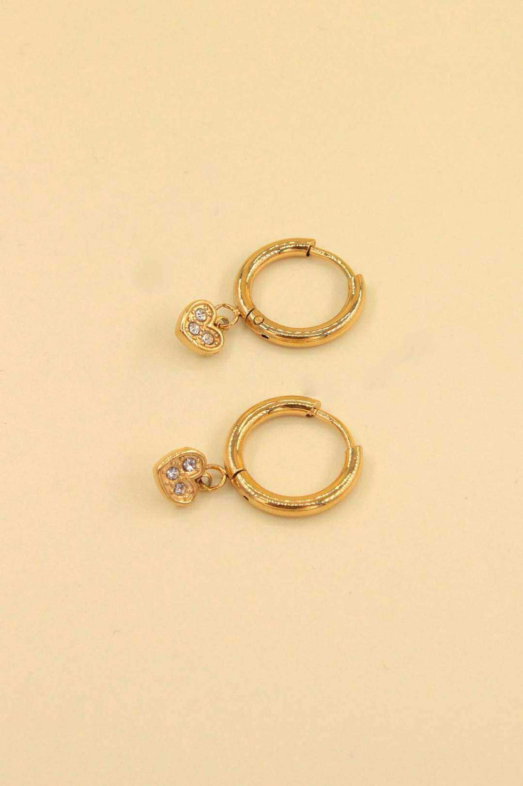Wholesaler MAISON OKAMI - Heart-shaped zirconium stainless steel hoops