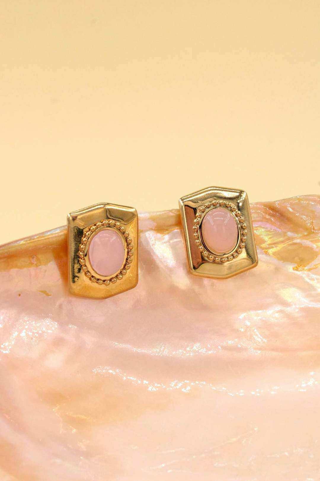 Wholesaler MAISON OKAMI - Stainless steel cabochon earrings