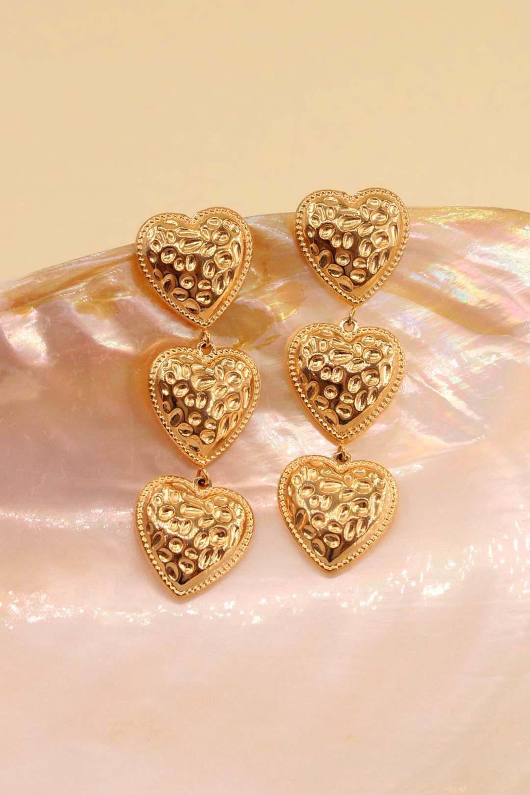 Mayorista MAISON OKAMI - Pendientes de corazón de acero inoxidable