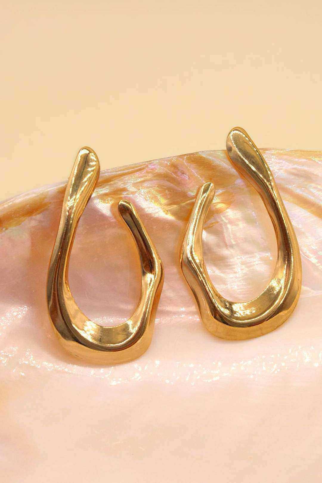 Grossiste MAISON OKAMI - Boucles d'oreilles acier inoxydable forme organique