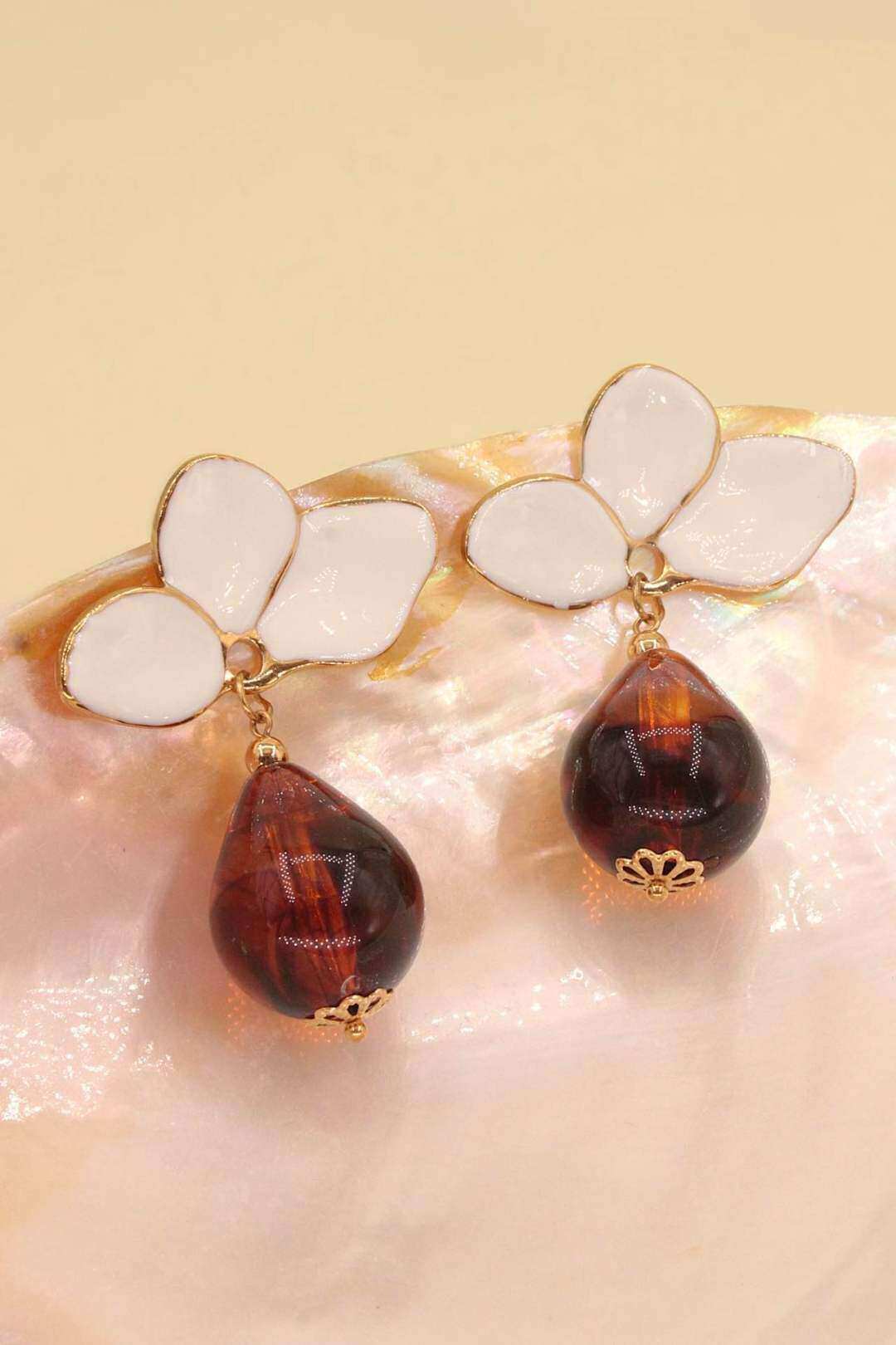 Mayorista MAISON OKAMI - Pendientes de flor de acero inoxidable