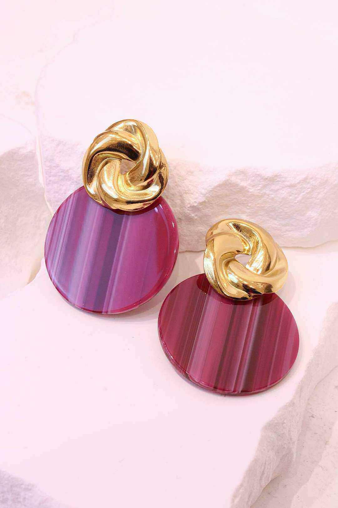 Mayorista MAISON OKAMI - Pendientes de aro de acero inoxidable con diseño trenzado