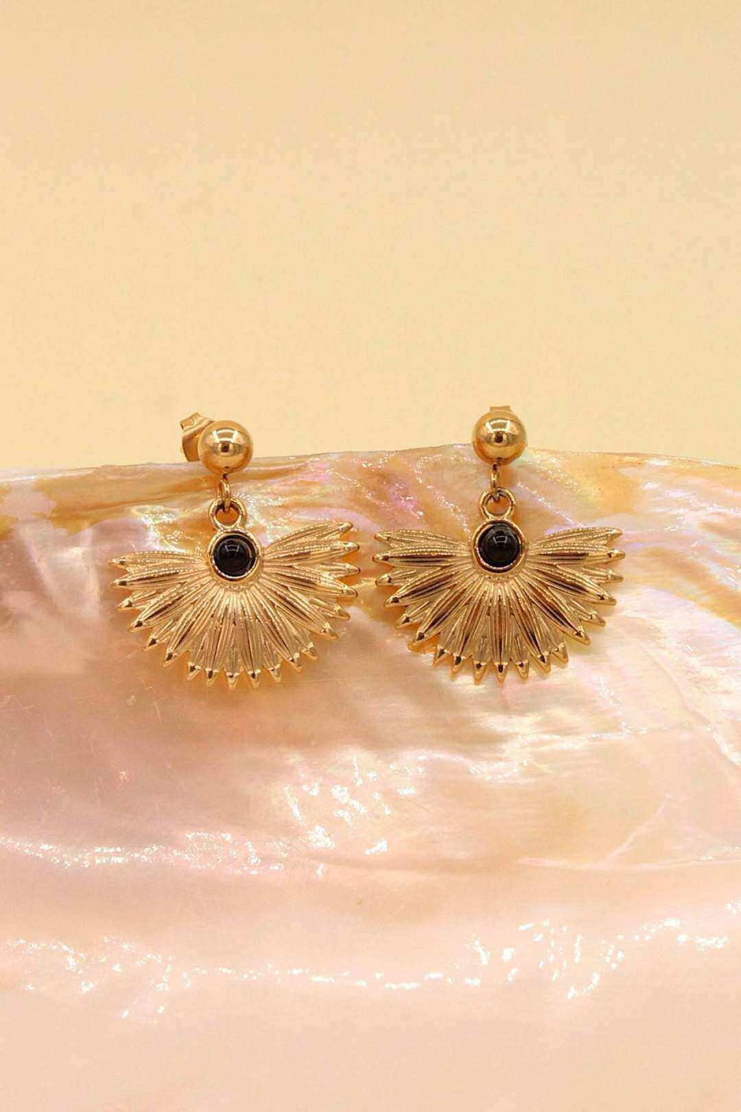 Wholesaler MAISON OKAMI - Stainless steel fan-shaped earring