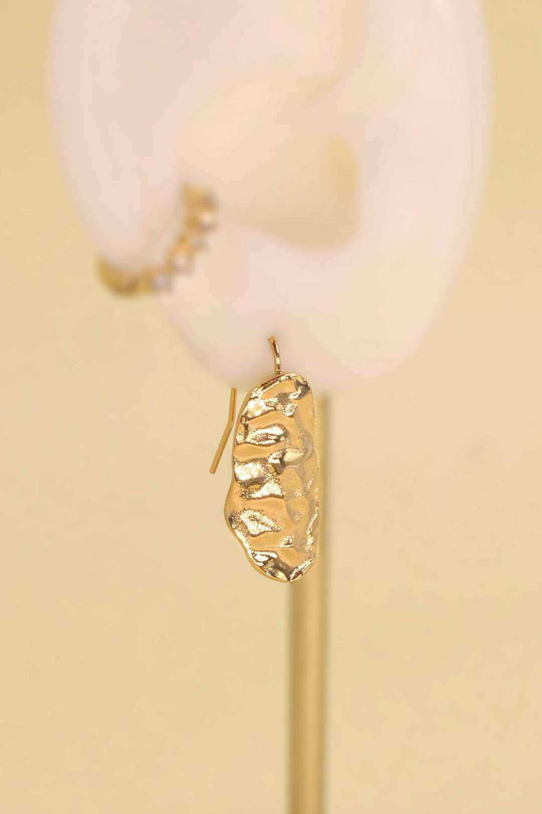 Grossiste MAISON OKAMI - Boucles d'oreilles acier inoxydable martelé