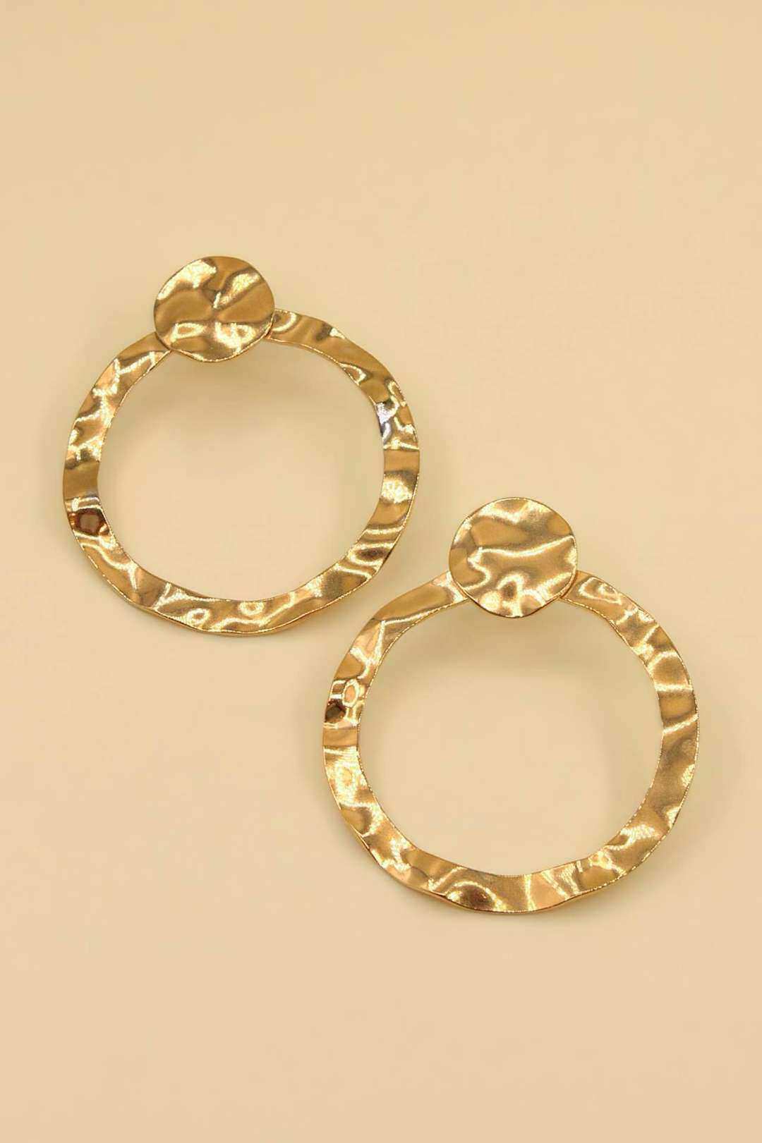 Grossiste MAISON OKAMI - Boucles d'oreilles cercle martelé acier inoxydable