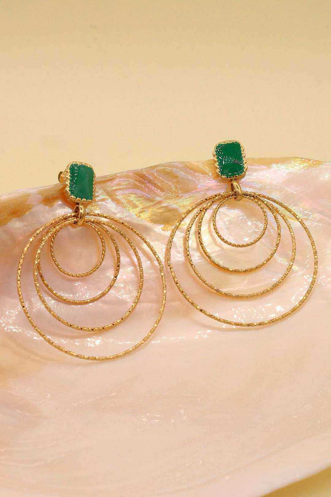 Wholesaler MAISON OKAMI - Dangling circle earrings in stainless steel