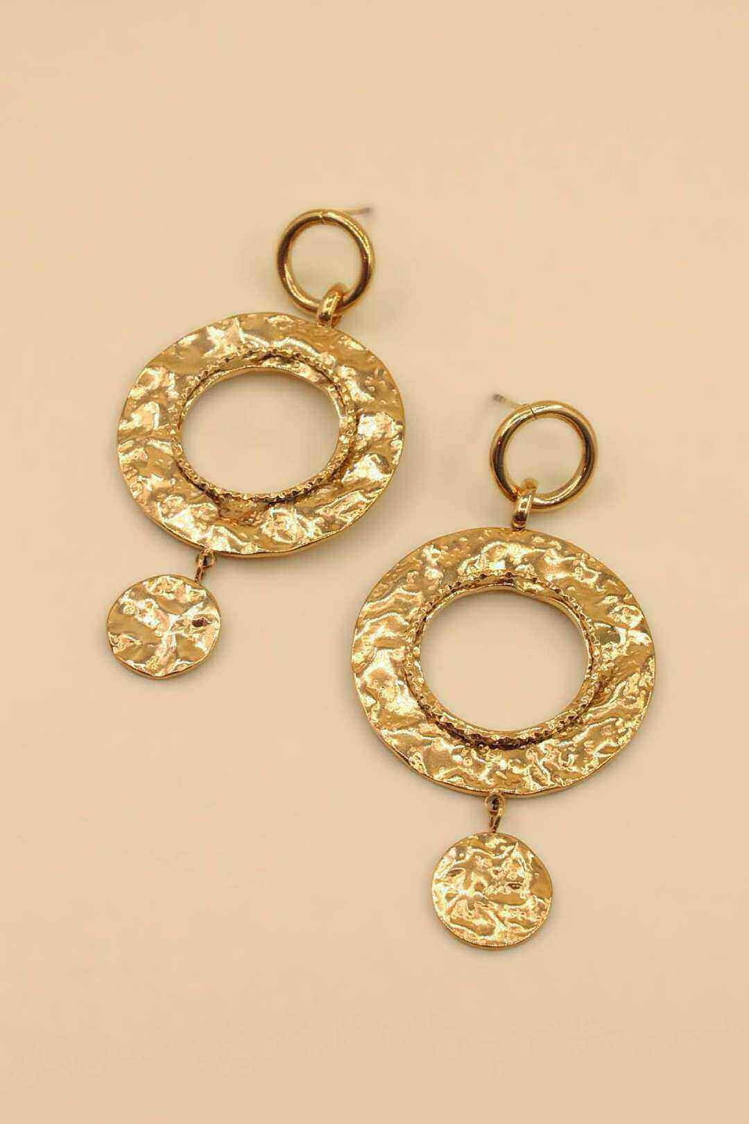 Wholesaler MAISON OKAMI - Hammered circle stainless steel earrings