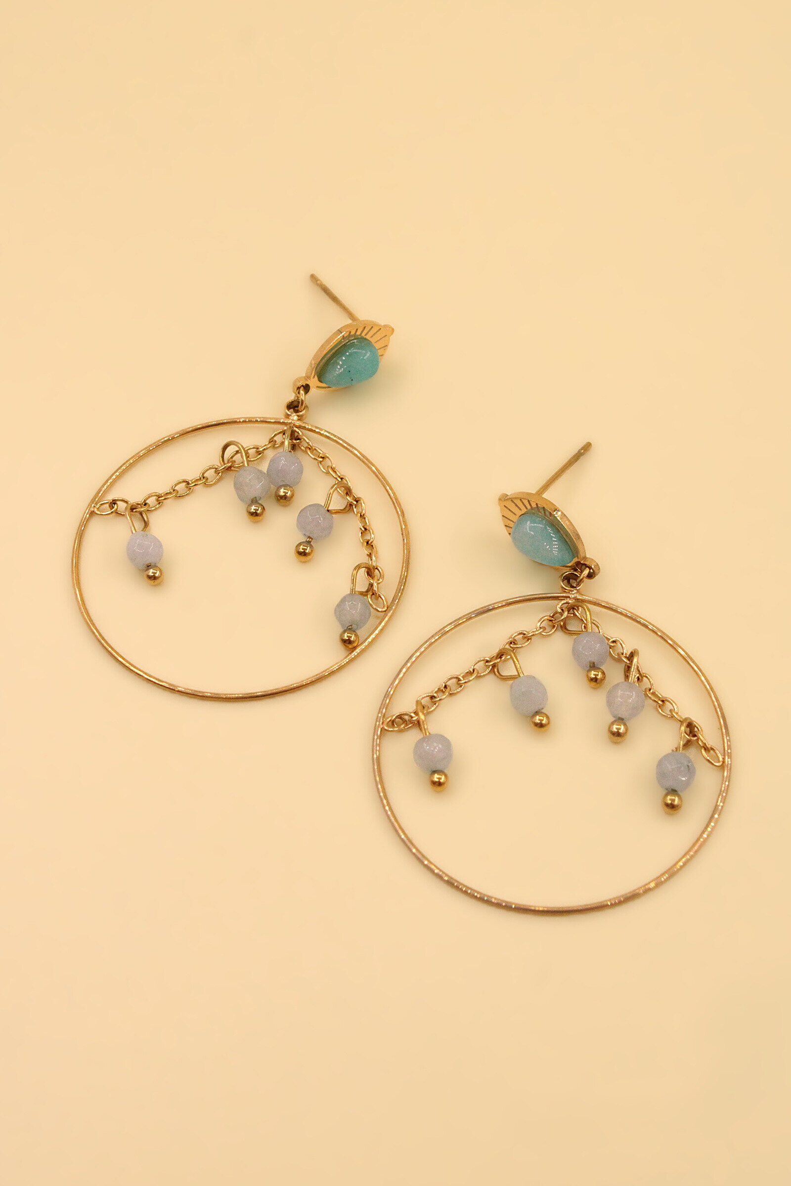 Wholesaler MAISON OKAMI - Stainless steel earring with circular design and pendants