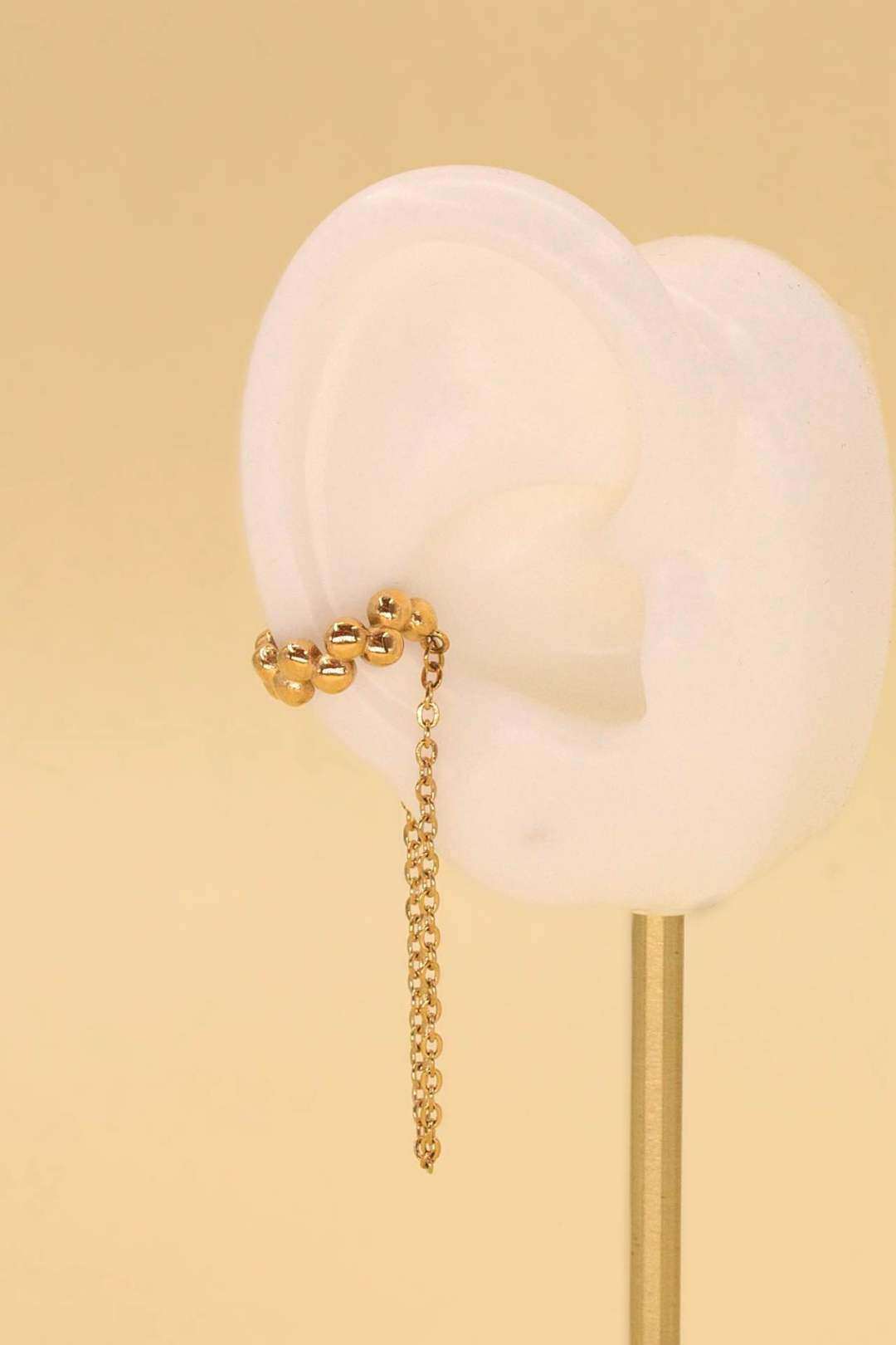 Grossiste MAISON OKAMI - Boucle d'oreille en acier inoxydable au design ondulé