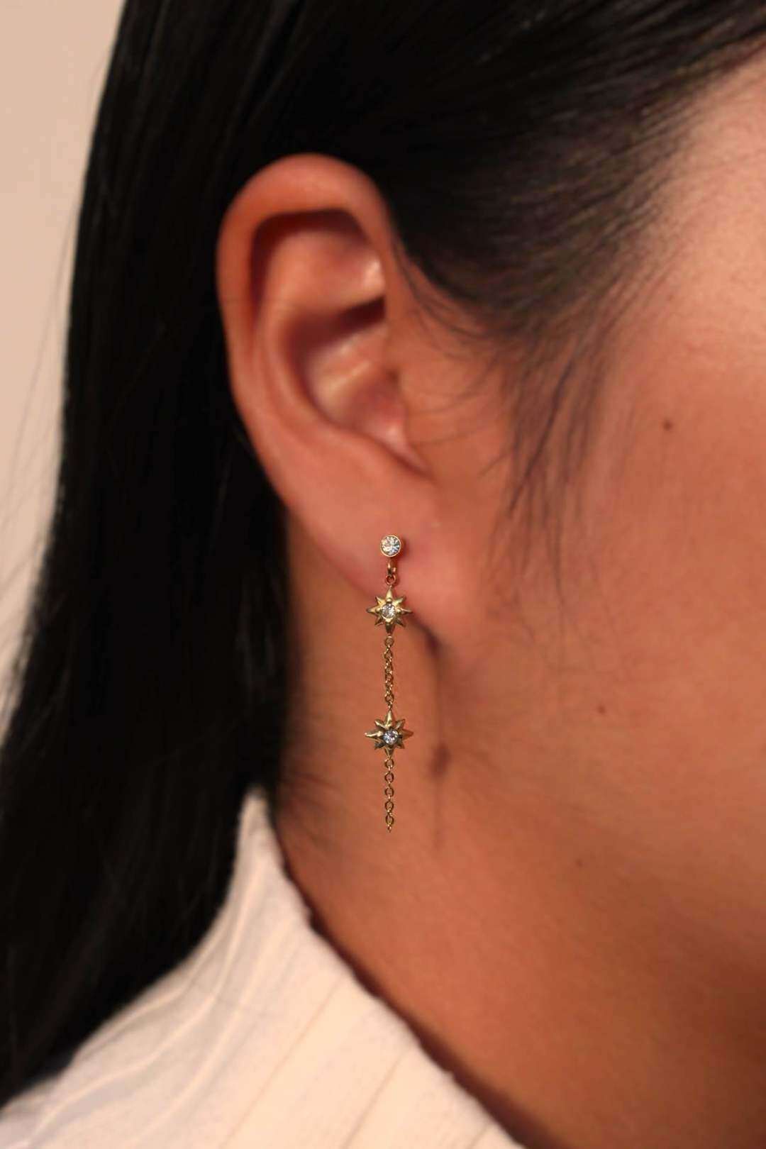 Wholesaler MAISON OKAMI - Long star steel earring