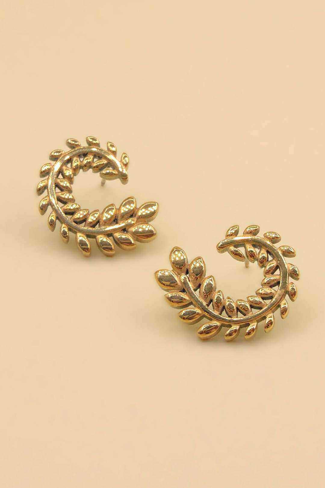 Wholesaler MAISON OKAMI - Stainless steel leaf earrings