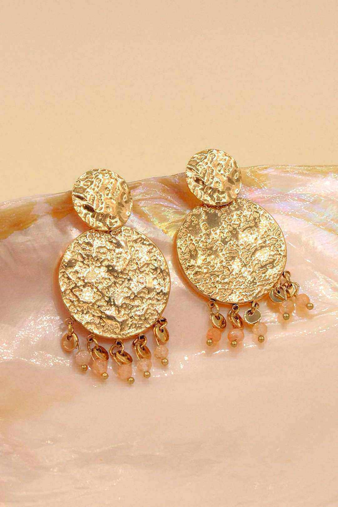 Grossiste MAISON OKAMI - Boucles d'oreilles acier inoxydable martelé
