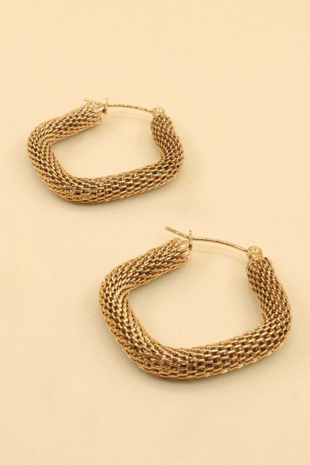 Wholesaler MAISON OKAMI - Textured stainless steel hoop earrings