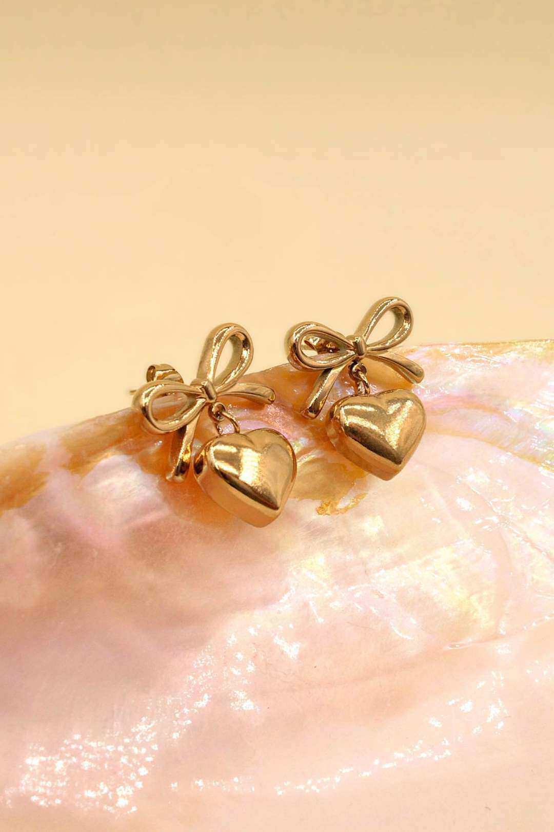 Wholesaler MAISON OKAMI - Stainless Steel Heart Knot Earrings
