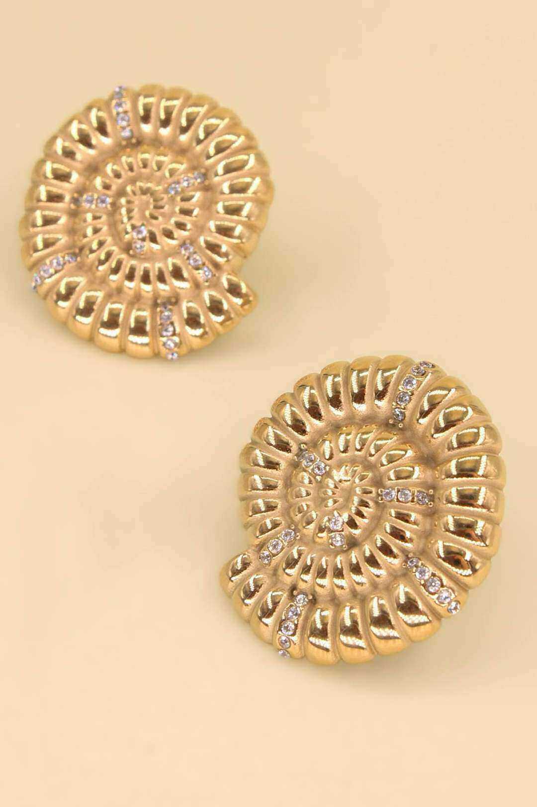 Grossiste MAISON OKAMI - Boucles d'oreilles ammonite acier inoxydable