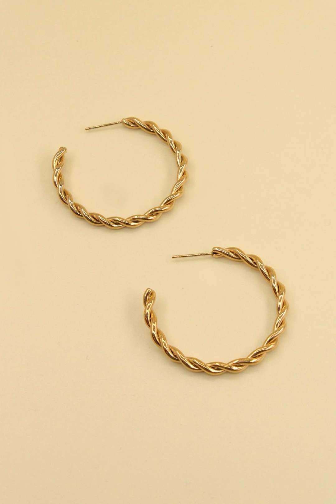Wholesaler MAISON OKAMI - Twisted stainless steel hoop earrings