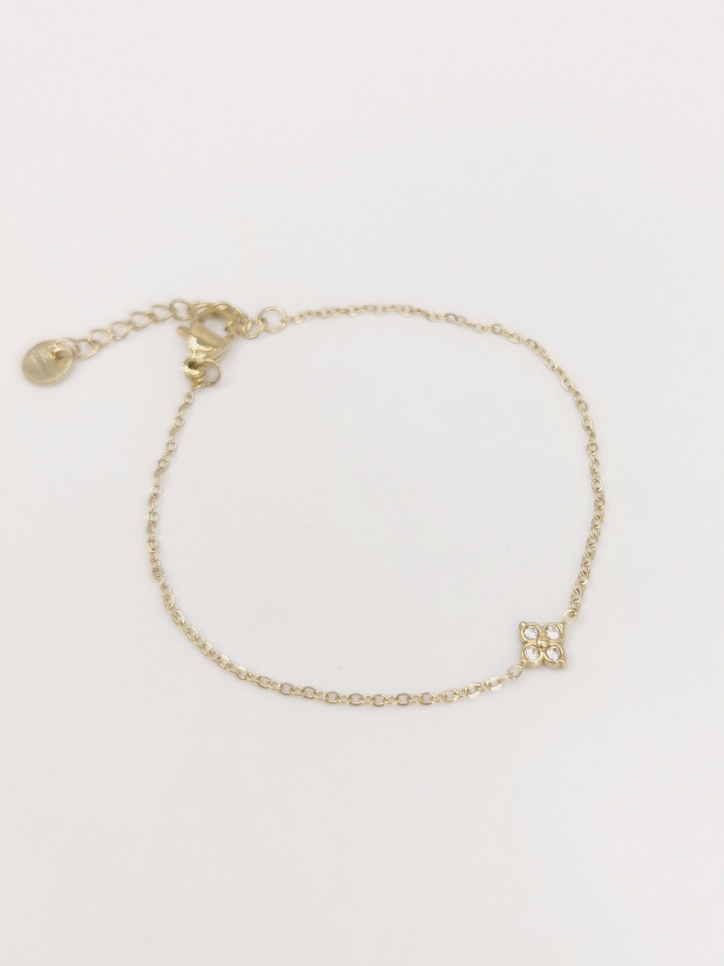 Grossiste MAISON OKAMI - Bracelet fin avec motif floral serti