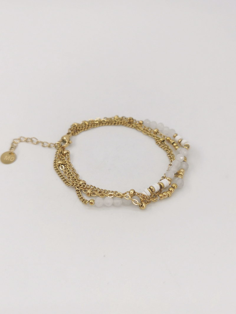 Grossiste MAISON OKAMI - Bracelet en Acier Inoxydable avec Chaînes et Perles