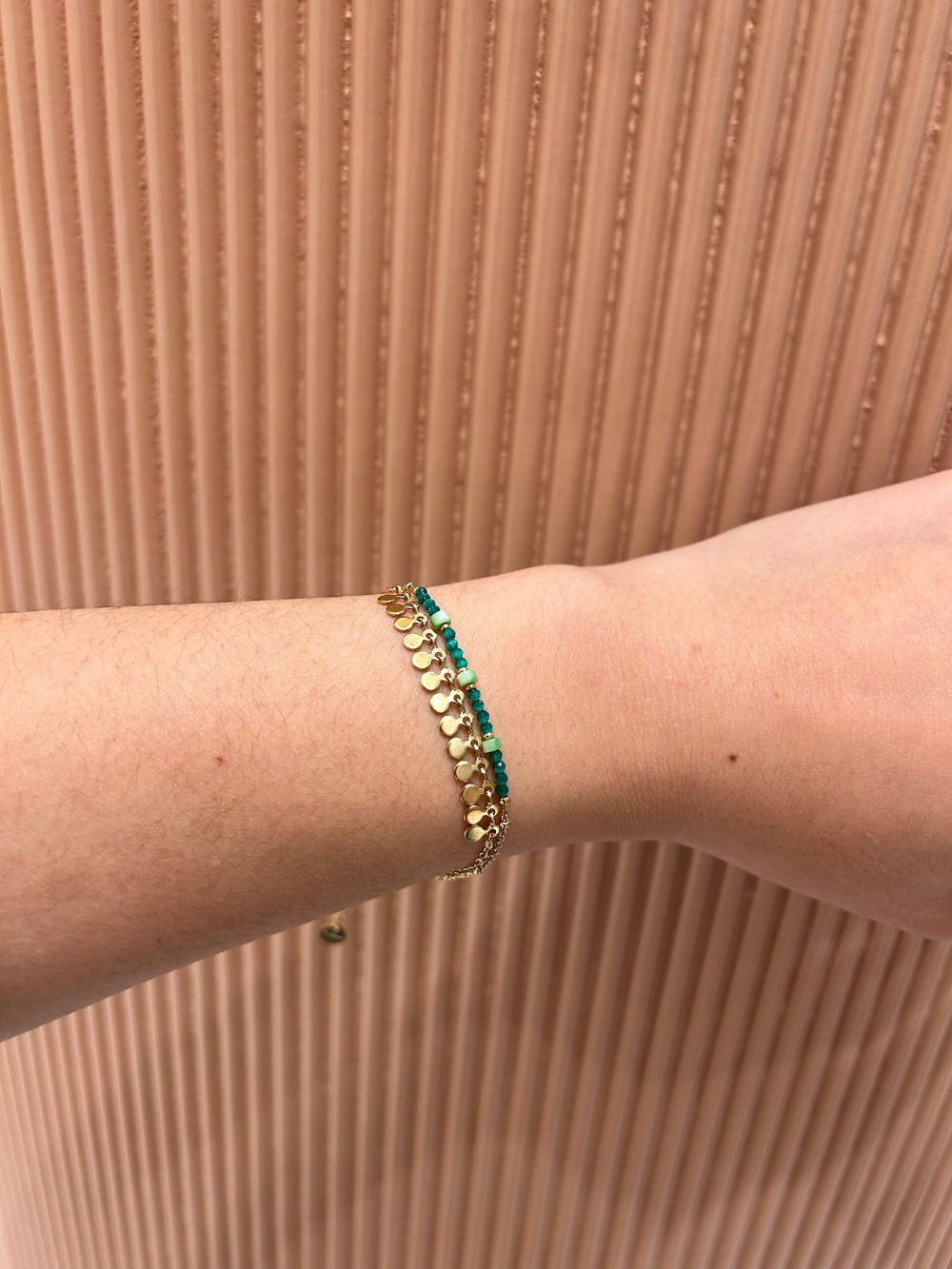 Wholesaler MAISON OKAMI - Double row bracelet with sequins and pearls