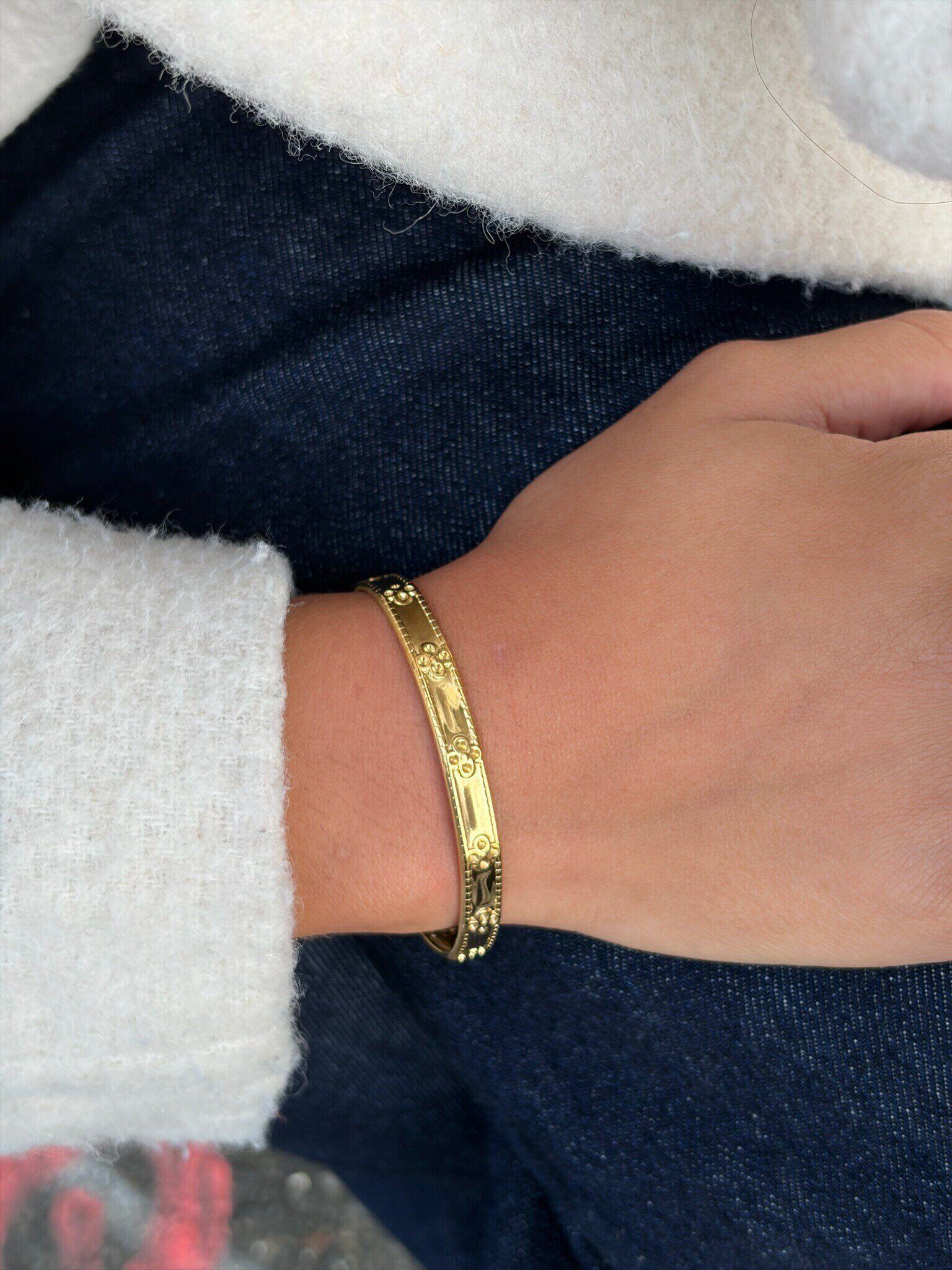 Wholesaler MAISON OKAMI - Stainless Steel Cuff with Engraved Designs