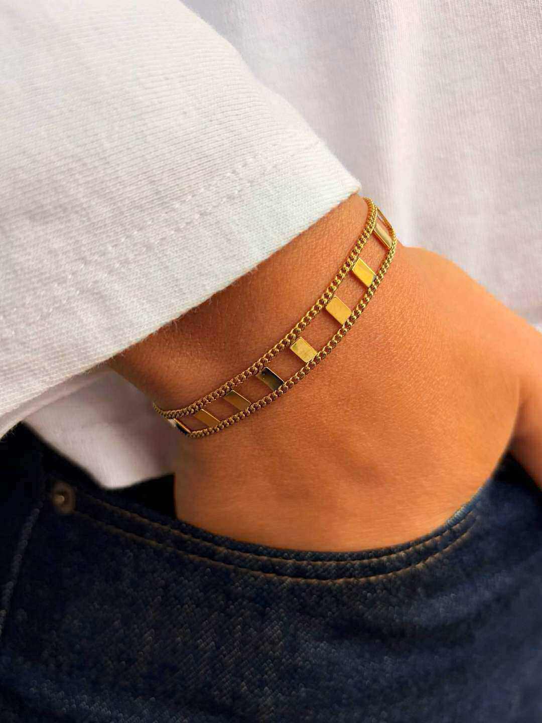 Wholesaler MAISON OKAMI - Stainless Steel Bracelet with Rectangular Links