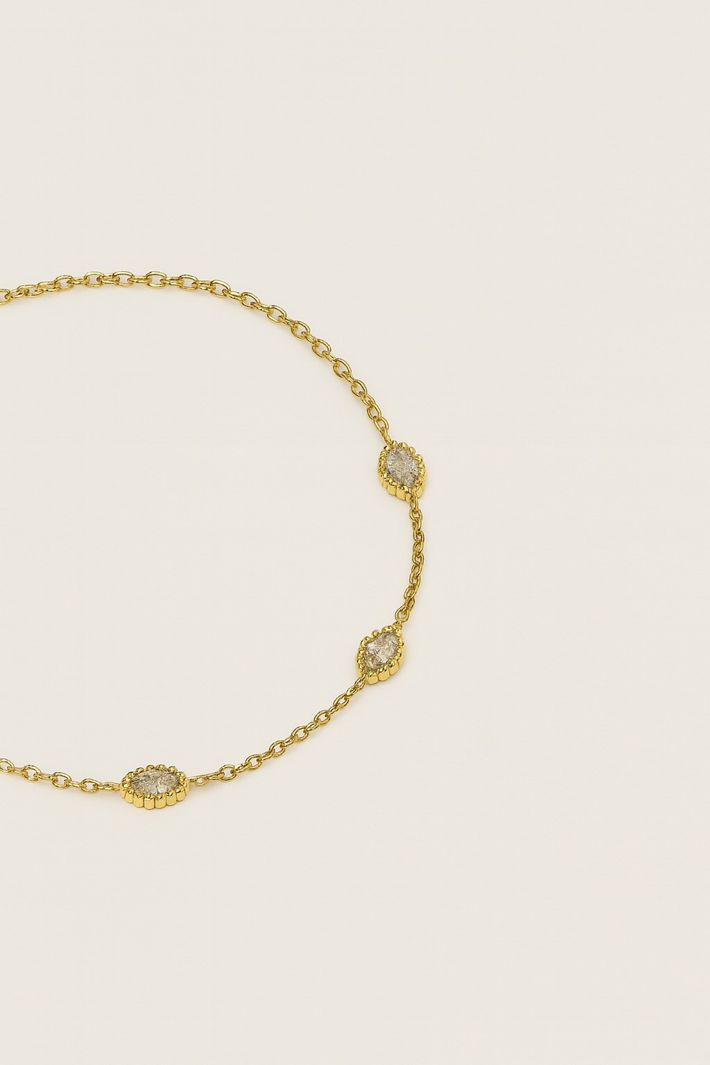 Wholesaler MAISON OKAMI - Fine bracelet with oval zirconia pendants