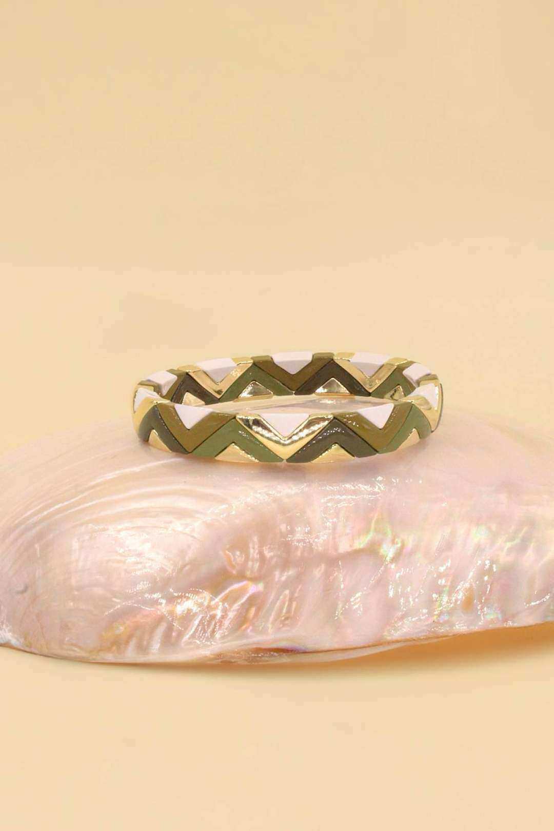 Grossista MAISON OKAMI - Bracciale rigido zig zag in acciaio inossidabile