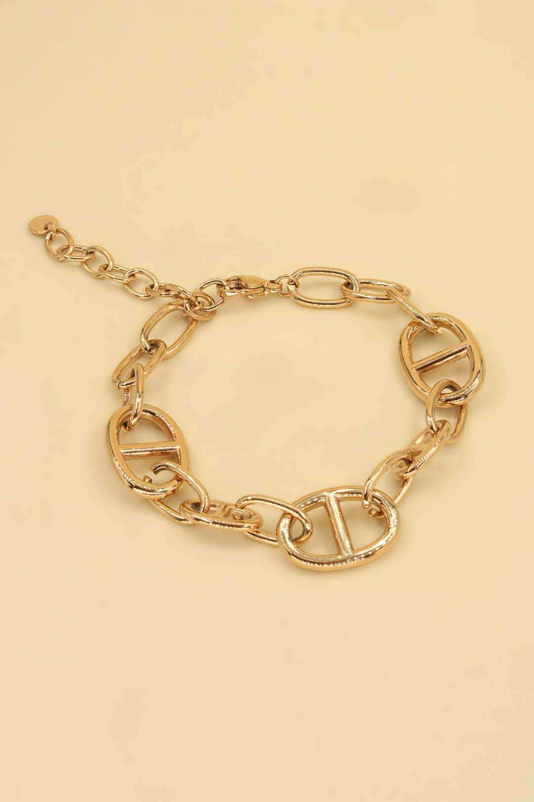 Mayorista MAISON OKAMI - Pulsera de cadena con eslabones geométricos de acero inoxidable