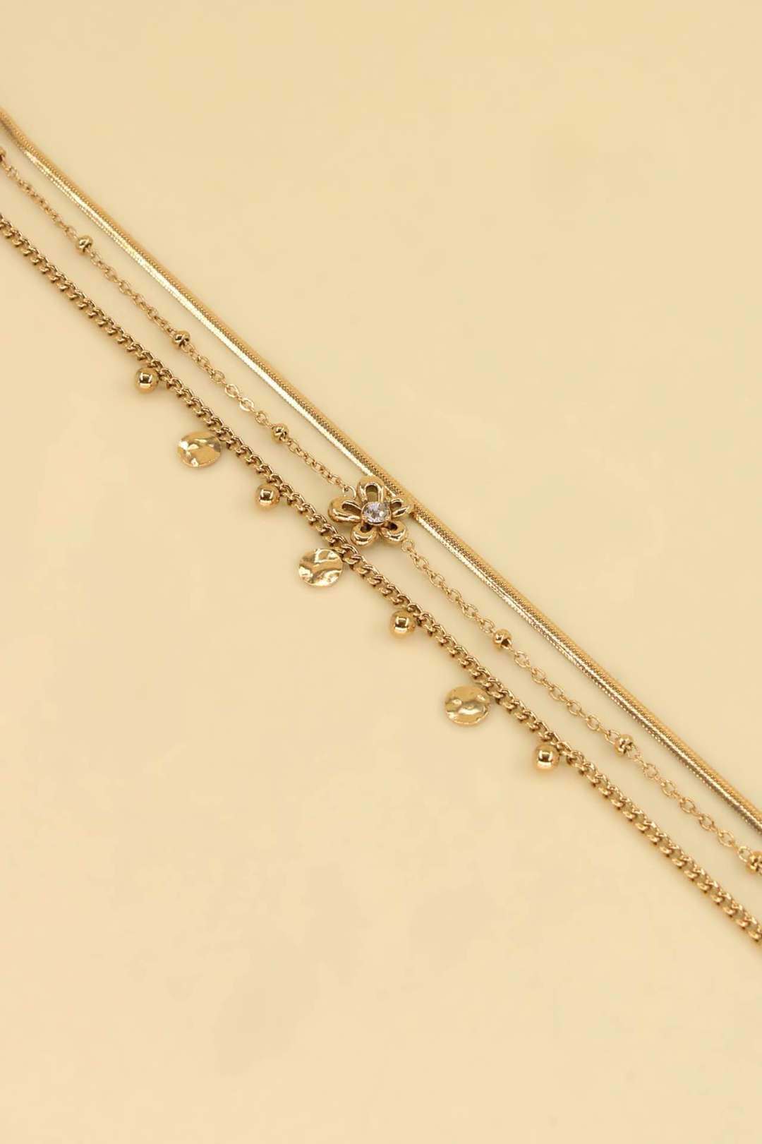 Grossiste MAISON OKAMI - Bracelet chaîne motifs géométriques, acier inoxydable