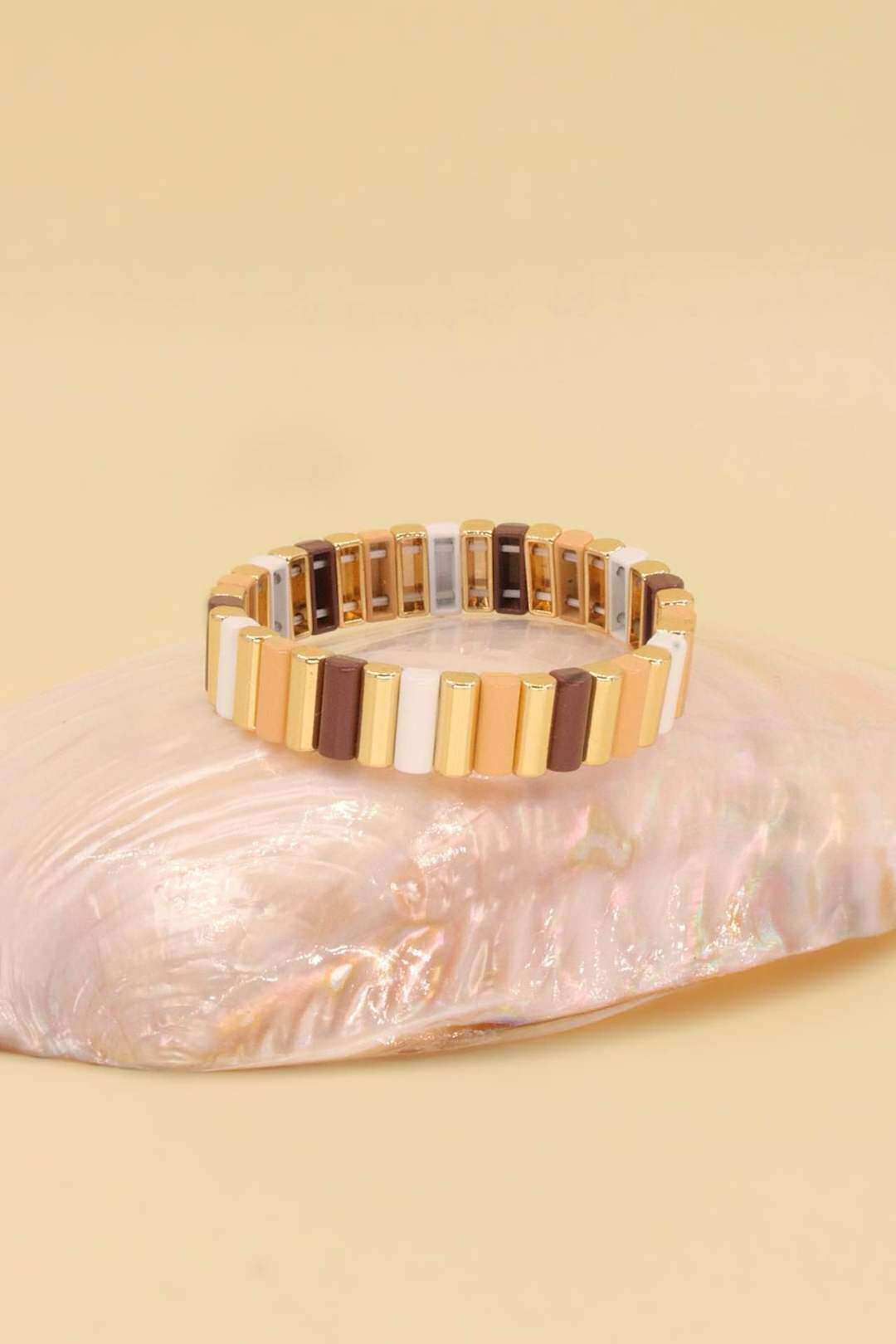 Wholesaler MAISON OKAMI - Elastic gold-plated brass bracelet