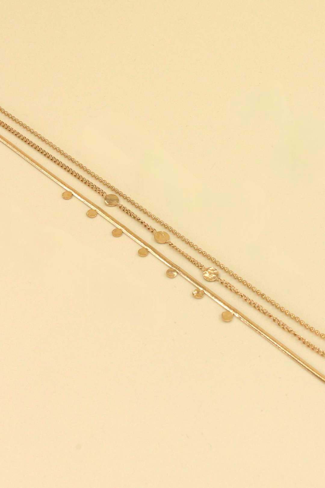 Großhändler MAISON OKAMI - Edelstahlkette Armband mit Scheibenmuster