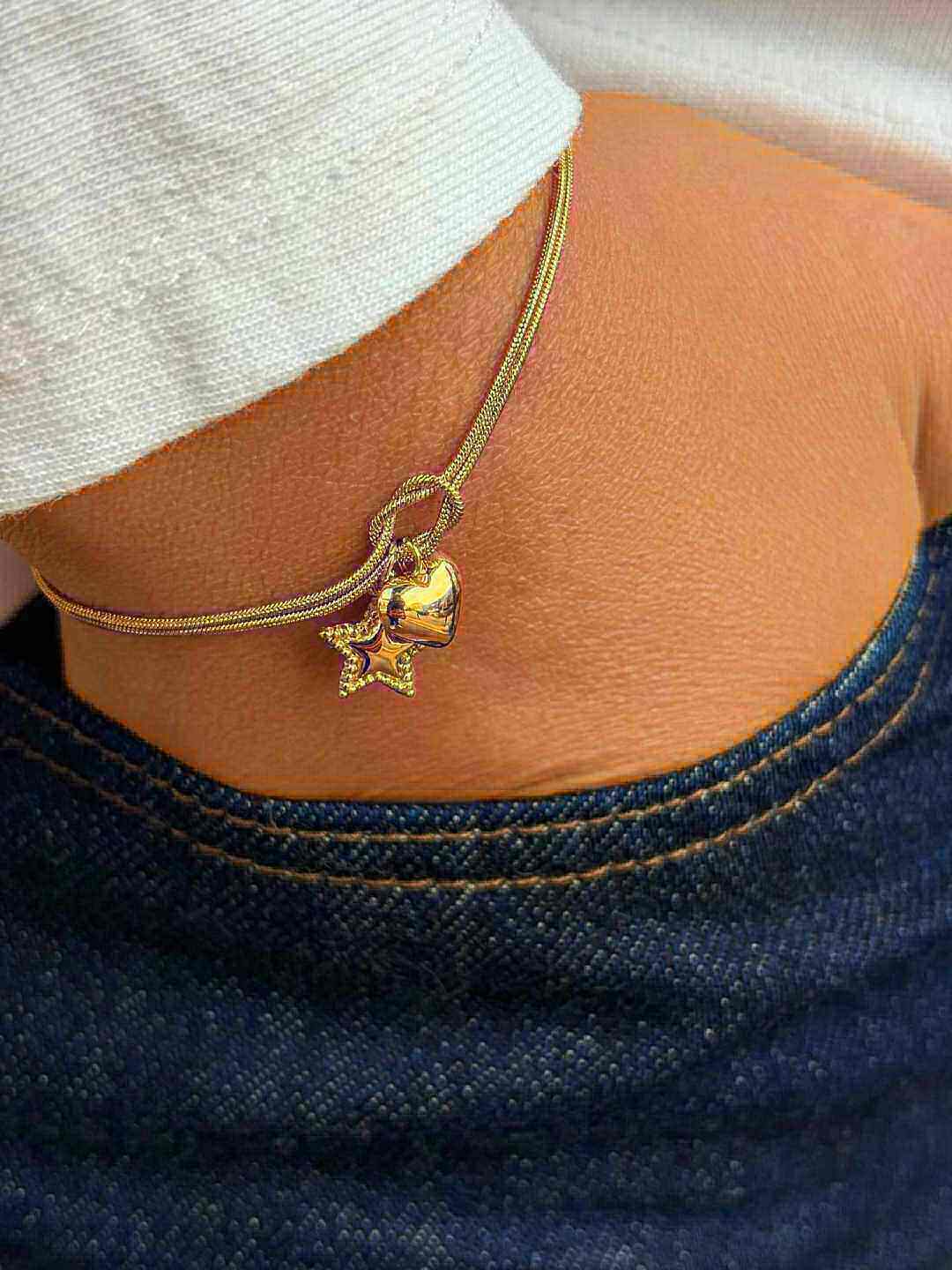 Wholesaler MAISON OKAMI - Stainless Steel Bracelet with Star and Heart Charms