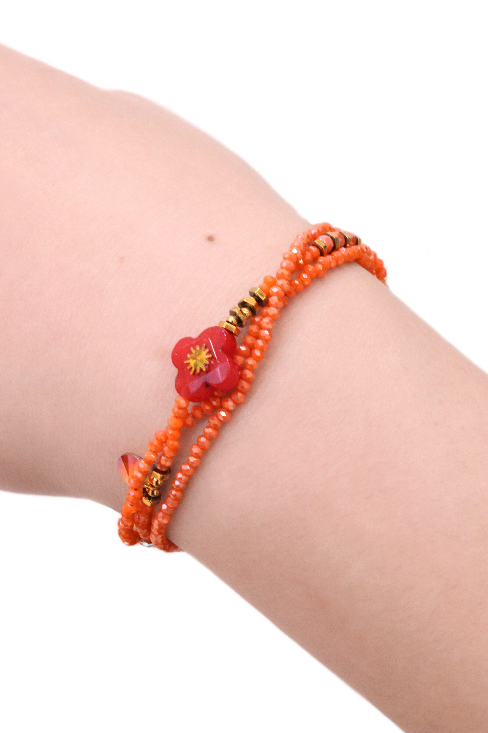Grossiste MAISON OKAMI - Bracelet et collier deux en un perlé fleur