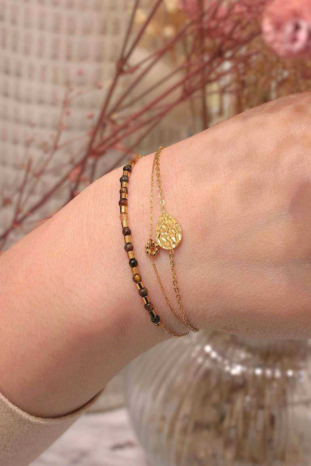 Wholesaler MAISON OKAMI - Natural stone and steel bracelet