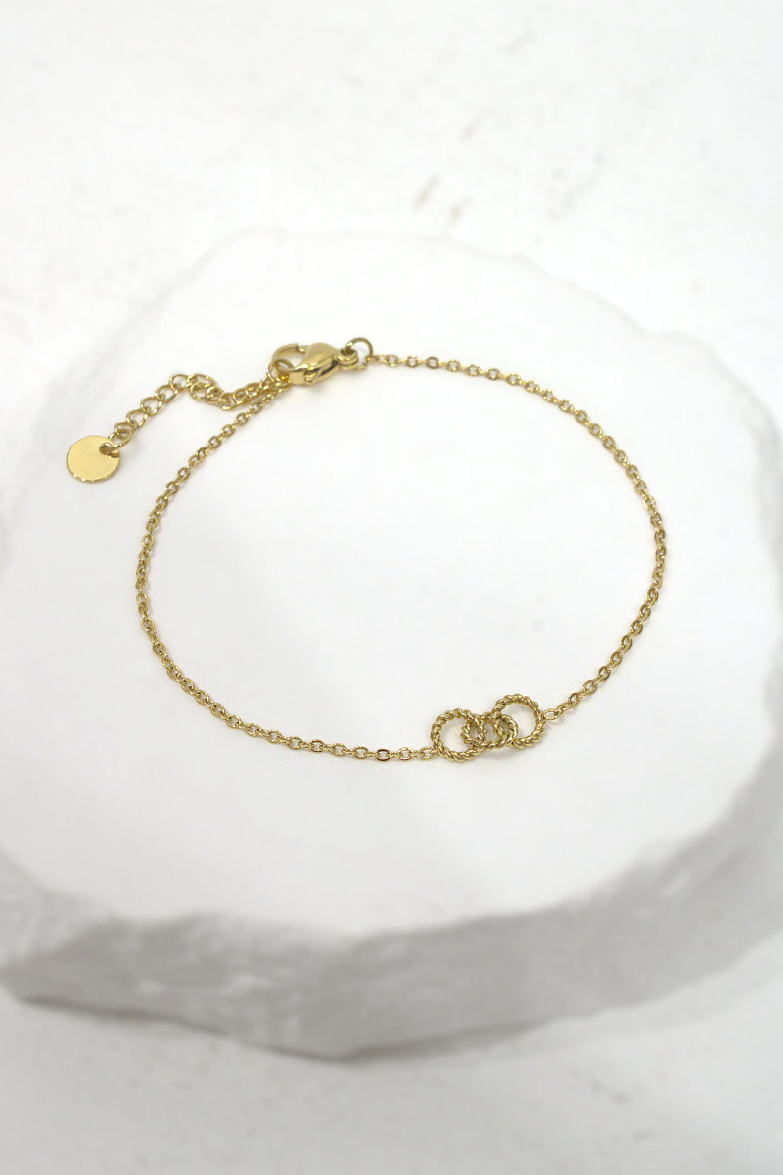 Wholesaler MAISON OKAMI - Minimalist twisted double ring bracelet