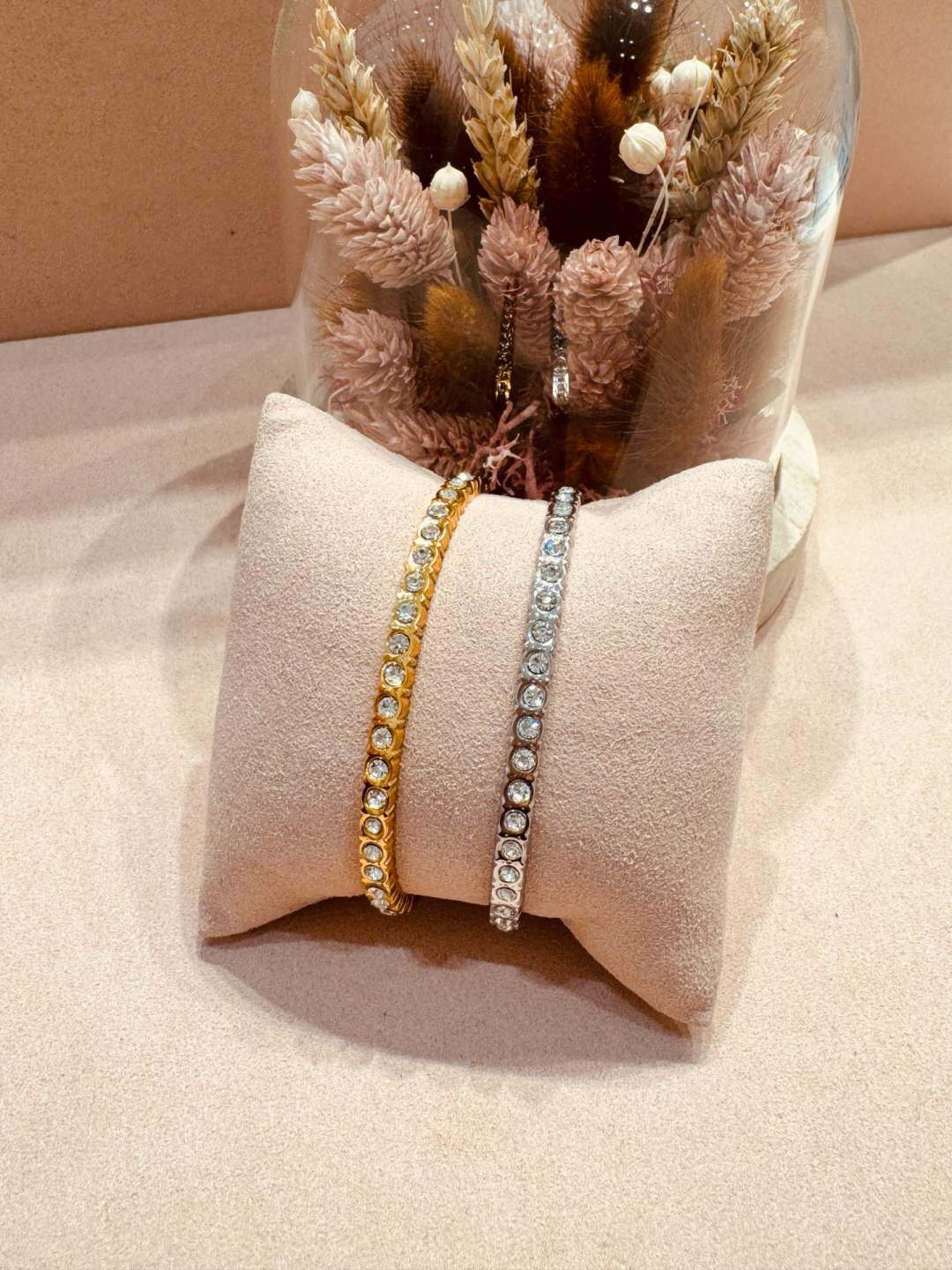 Wholesaler MAISON OKAMI - Stainless Steel Cuff with Sparkling Rhinestones