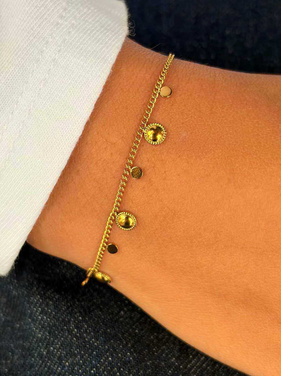 Grossiste MAISON OKAMI - Bracelet fin en acier inoxydable avec motifs ronds