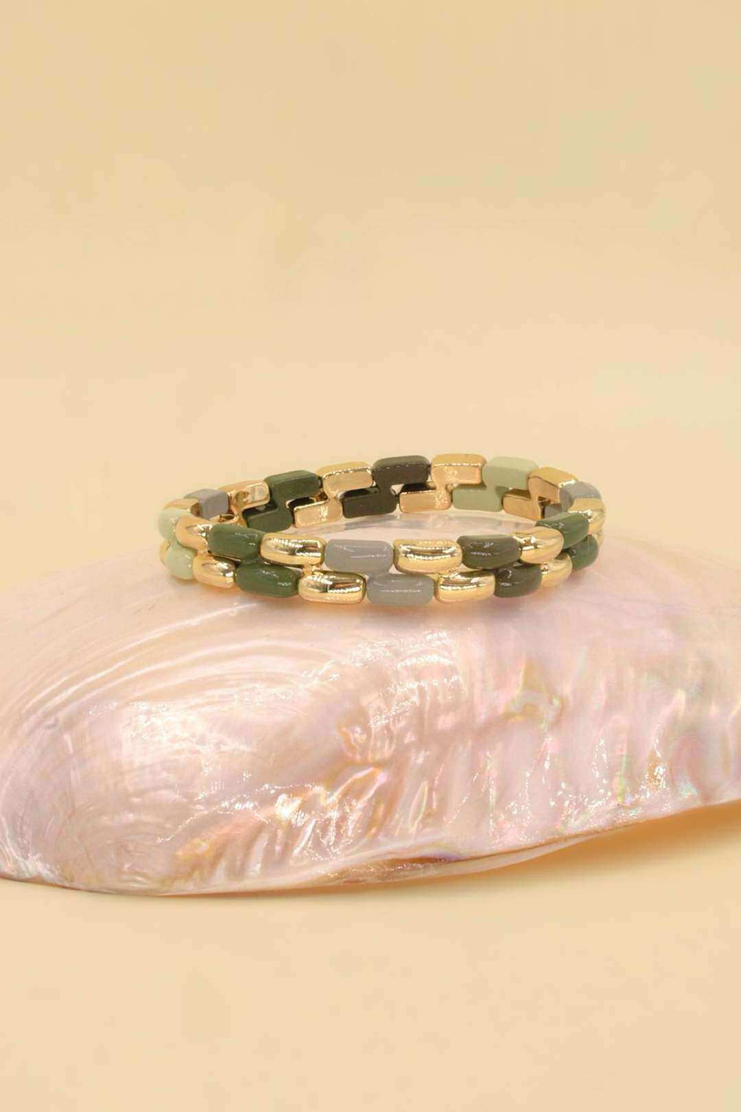 Grossiste MAISON OKAMI - Bracelet en laiton doré élastique Grossiste MAISON OKAMI - Bracelet en laiton doré élastique