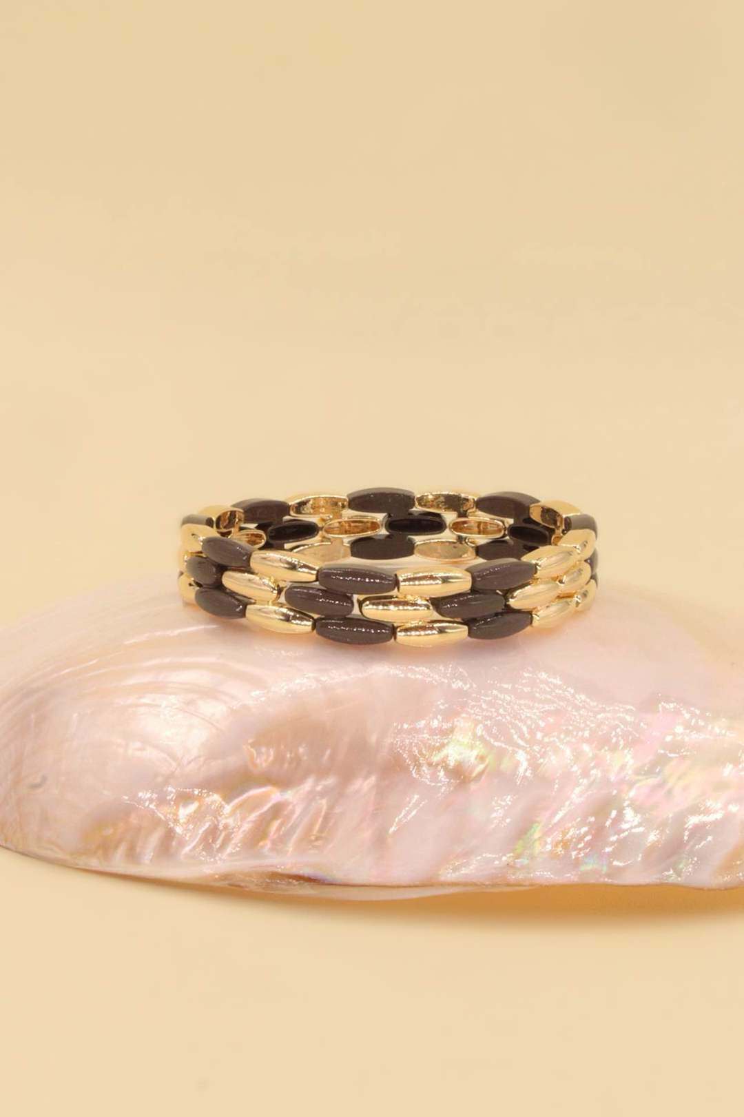Grossiste MAISON OKAMI - Bracelet en laiton doré élastique