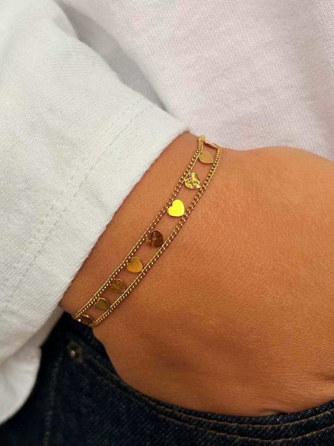 Grossiste MAISON OKAMI - Bracelet en Acier Inoxydable avec Motifs de Cœurs