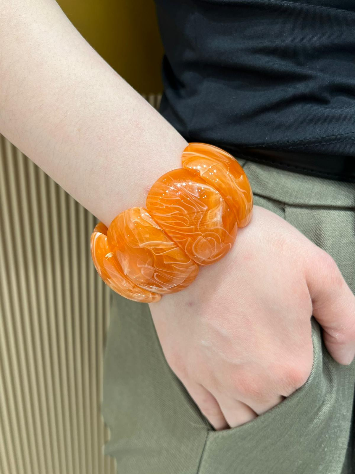 Grossiste MAISON OKAMI - Bracelet large en résine effet marbré