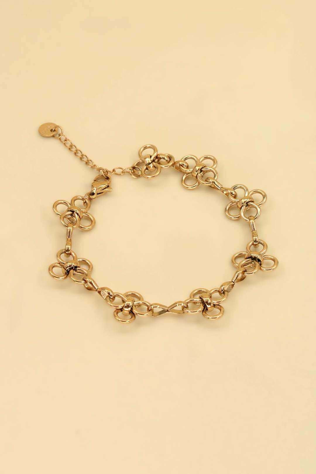 Grossiste MAISON OKAMI - Bracelet chaîne motifs floraux acier inoxydable