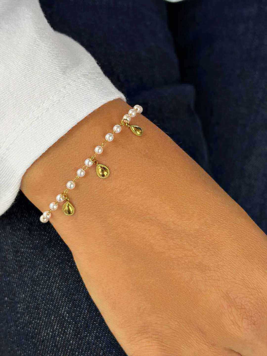 Wholesaler MAISON OKAMI - Stainless steel bracelet with drops and beads